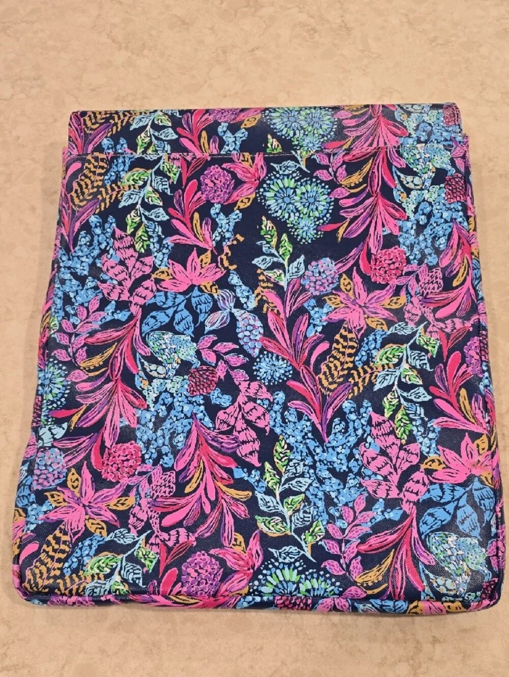 Lilly Pulitzer Laptop Sleeve Leatherette Vegan Navy Calypso Coast 14